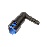 Radium 3/8" SAE Female EFI Quick Connect to 5/16" Barb 90 Degree Fitting (8mm)