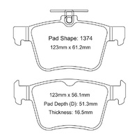 Paragon Rear PBP1374 Brake Pads suit MQB/