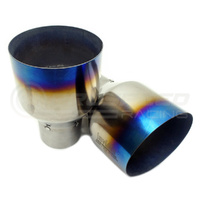 Invidia Q300 Turbo Back Exhaust w/PSR O2 Outlet, Ti Straight Cut Tips - Mitsubishi Evo X