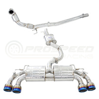 Invidia R400 Valved Turbo Back Exhaust w/Round Ti Tips - VW Golf R Mk7.5